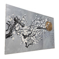 Japanese sakura J214 - large silver triptych - original paintings by Ksavera
