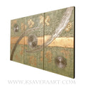 Gold Paintings “Abstract A1220” — Large textured Triptych by Ksavera