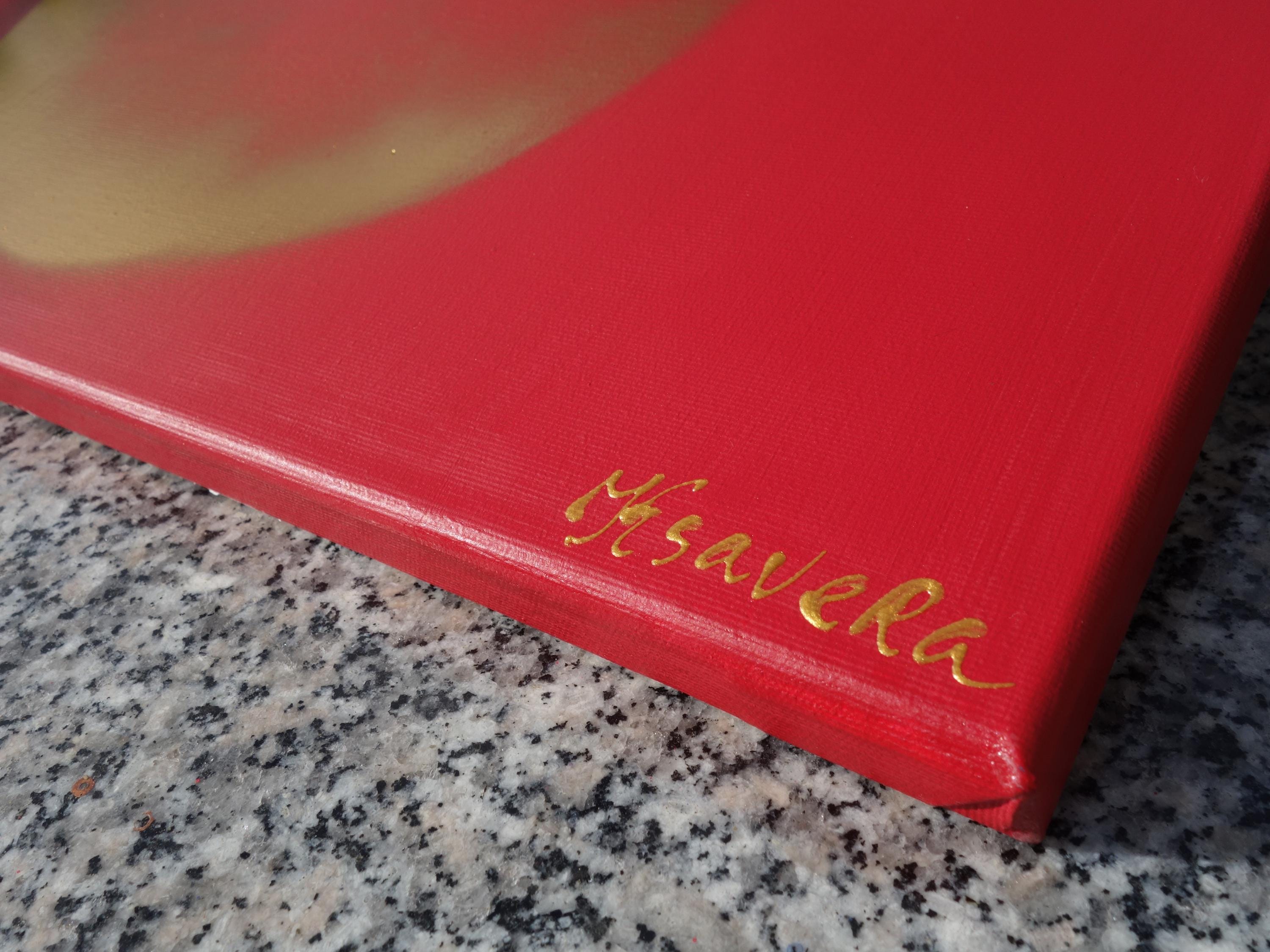 Sakura J396 est un triptyque rouge de grande taille, d'inspiration japonaise, réalisé par Ksavera.