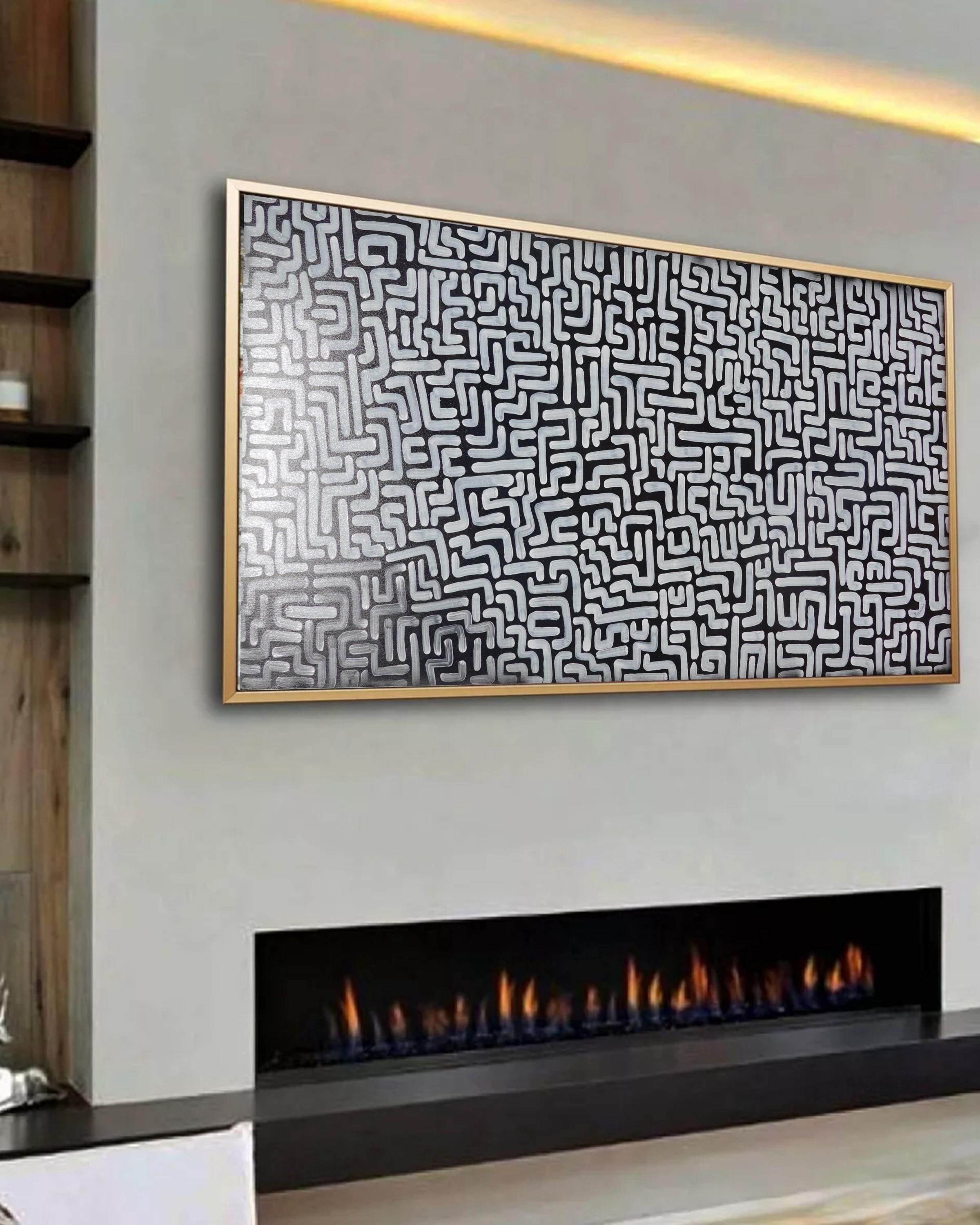 Abstract Painting A1383 Black and White Original Canvas Art by Ksavera