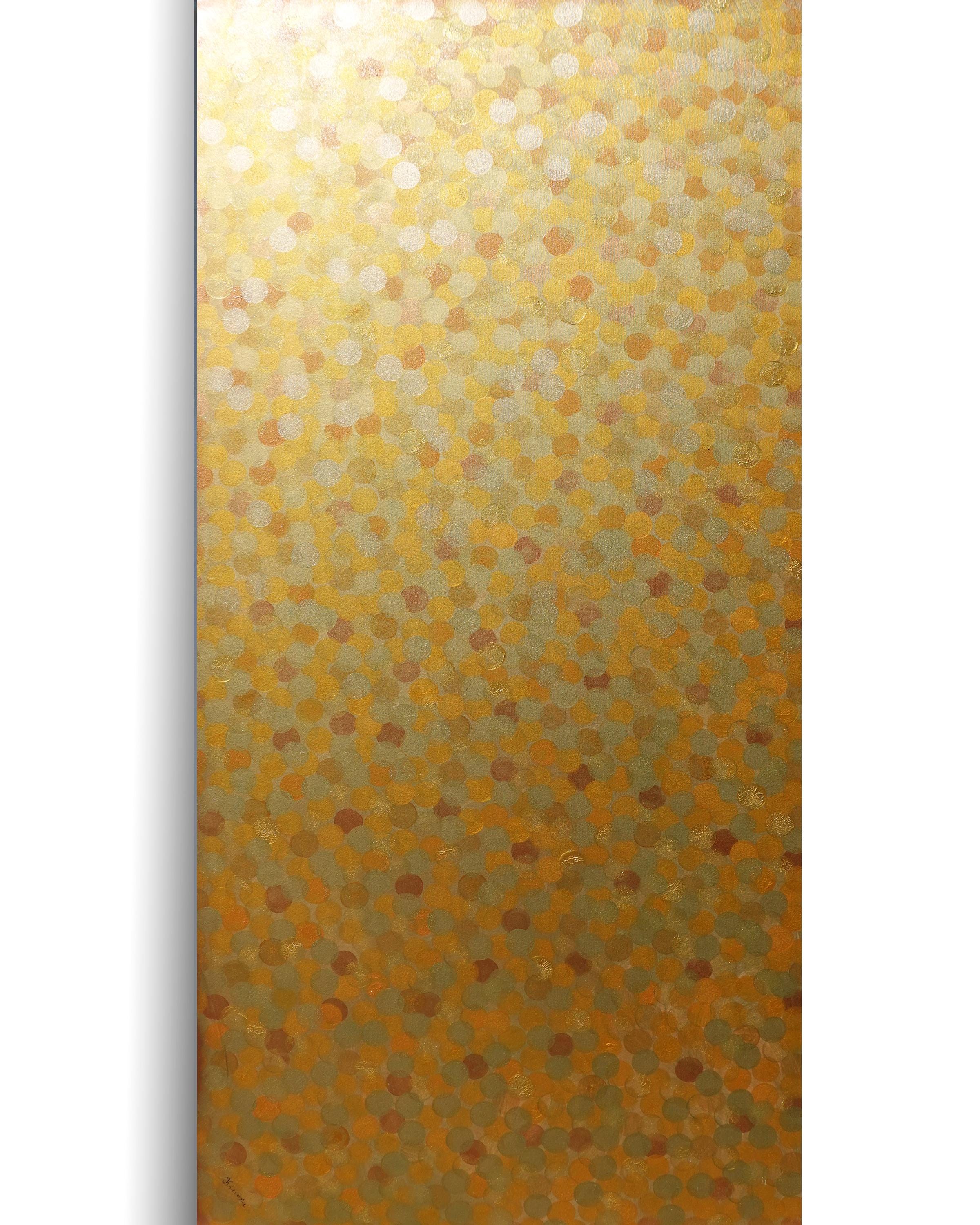 Peinture abstraite A1372 - Or et bronze. Œuvre originale sur toile de Ksavera.