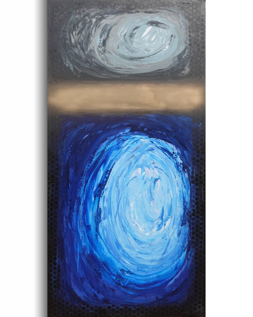 Abstract Minimalist Painting A1367 - Modern original blue gold black Wall Art by Ksavera