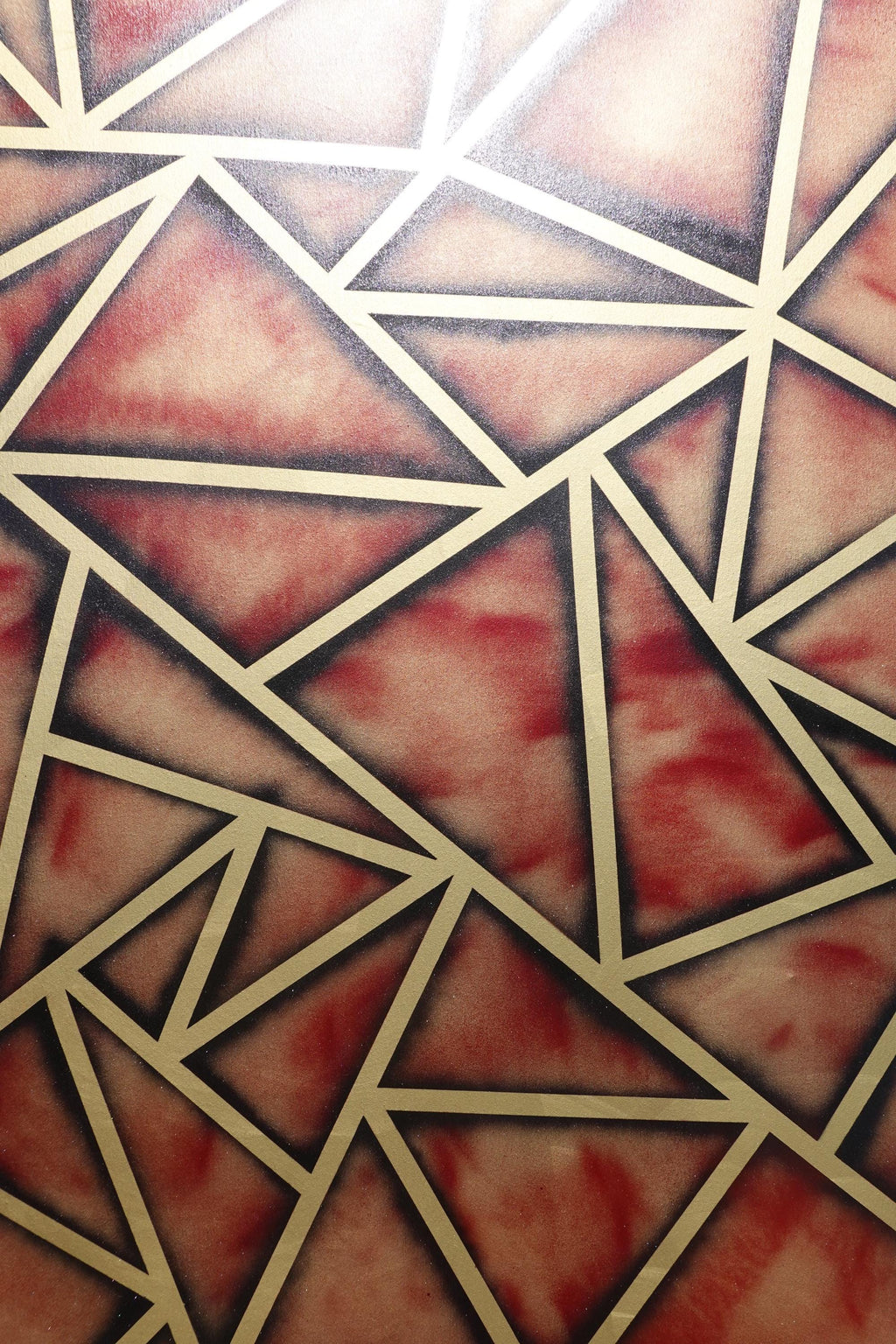 Abstract Geometric Painting A1380 - Modern Red and gold Original painting by Ksavera