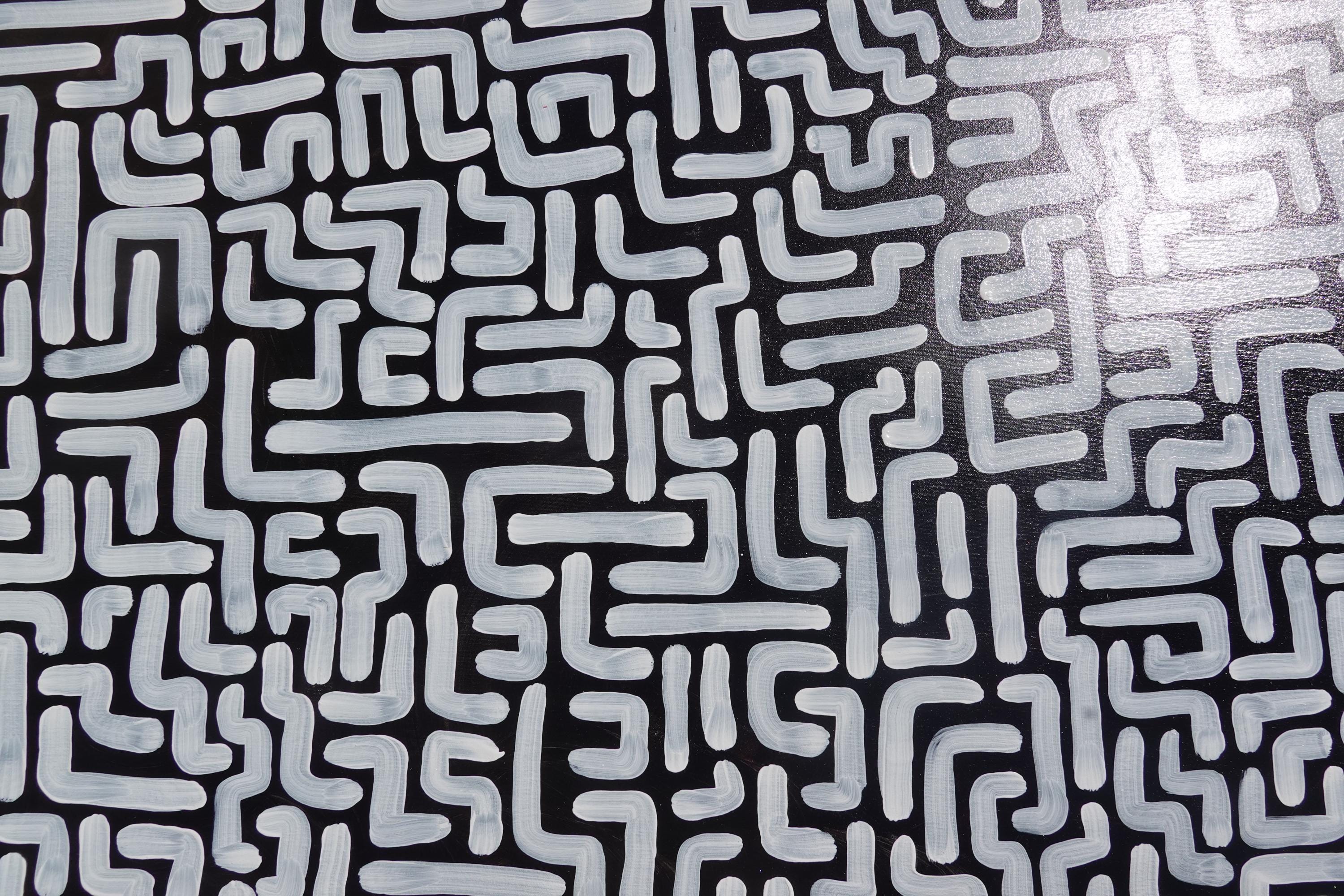 Abstract Painting A1383 Black and White Original Canvas Art by Ksavera