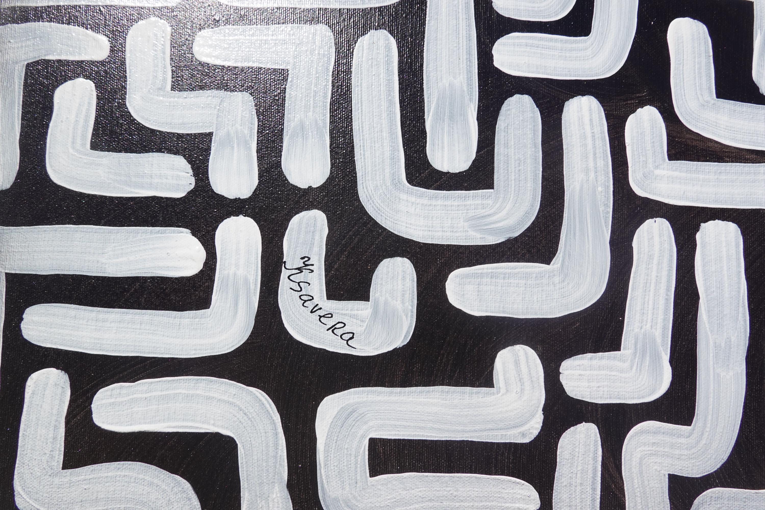 Abstract Painting A1383 Black and White Original Canvas Art by Ksavera