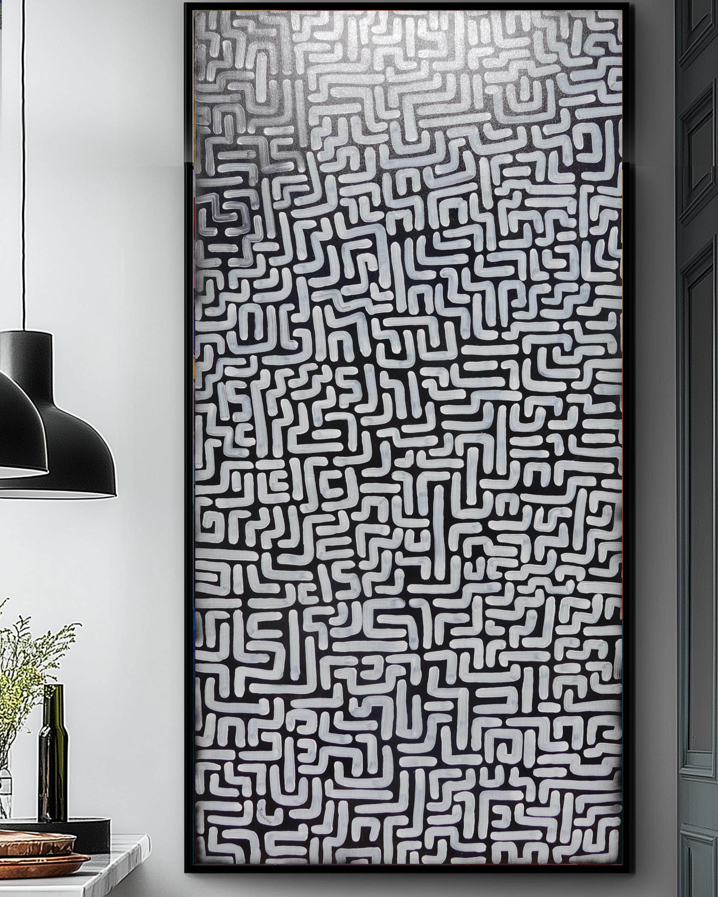 Abstract Painting A1383 Black and White Original Canvas Art by Ksavera