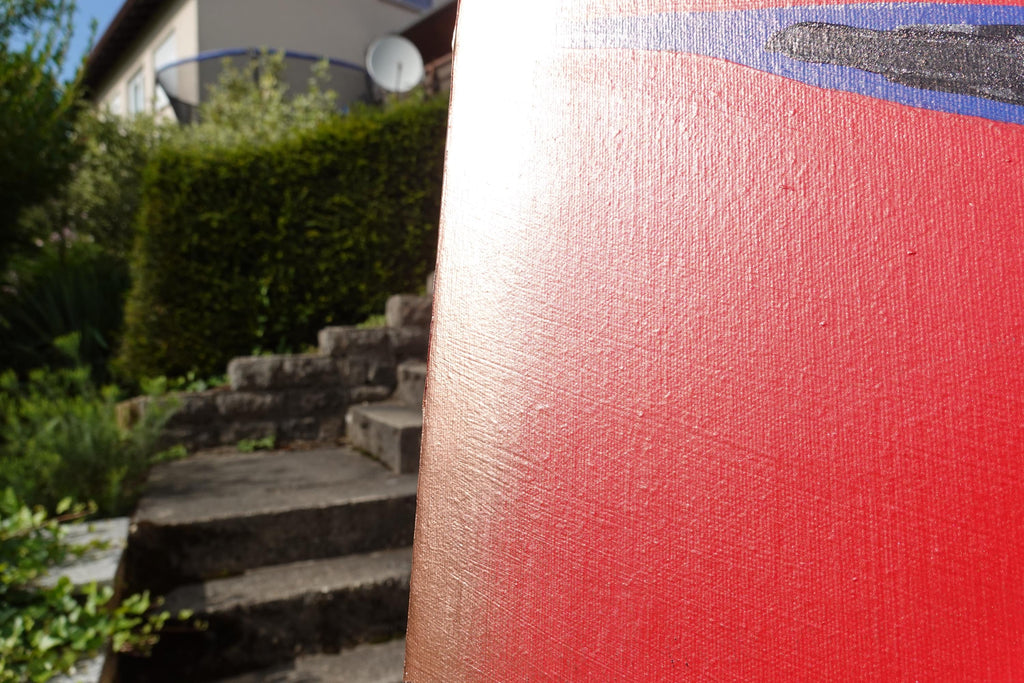 Abstract Geometric Painting A1378 - Red and bronze Original Canvas art by Ksavera