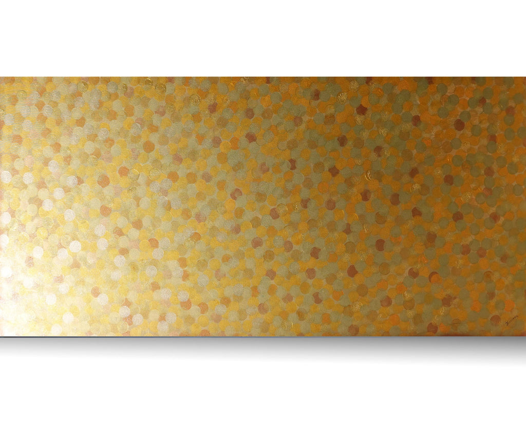 Peinture abstraite A1372 - Or et bronze. Œuvre originale sur toile de Ksavera.