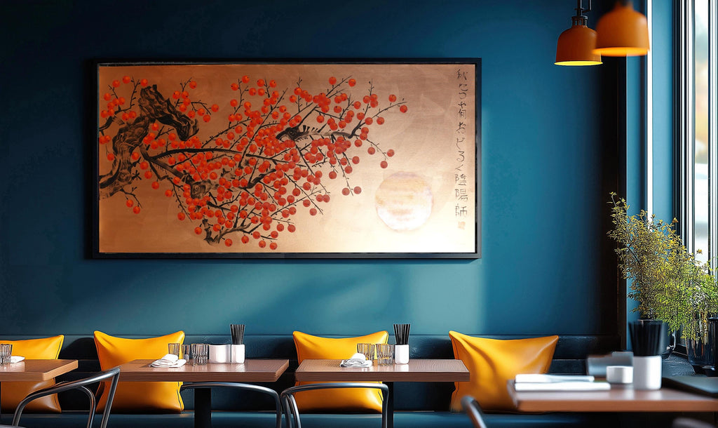 Japanese red apple tree J423 is a large-scale Japanese-inspired bronze painting
Original Acrylic Painting on unstretched canvas by artist Ksavera.