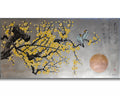 Love Birds and yellow Sakura J438 is a large-scale Japanese-inspired silver painting
Original Acrylic Painting on unstretched canvas by artist Ksavera.