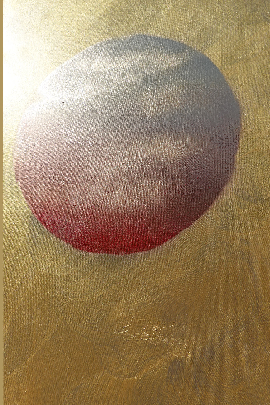Crane and sakura J484 is a large-scale Japanese-inspired gold Original Acrylic Painting on unstretched canvas by artist Ksavera