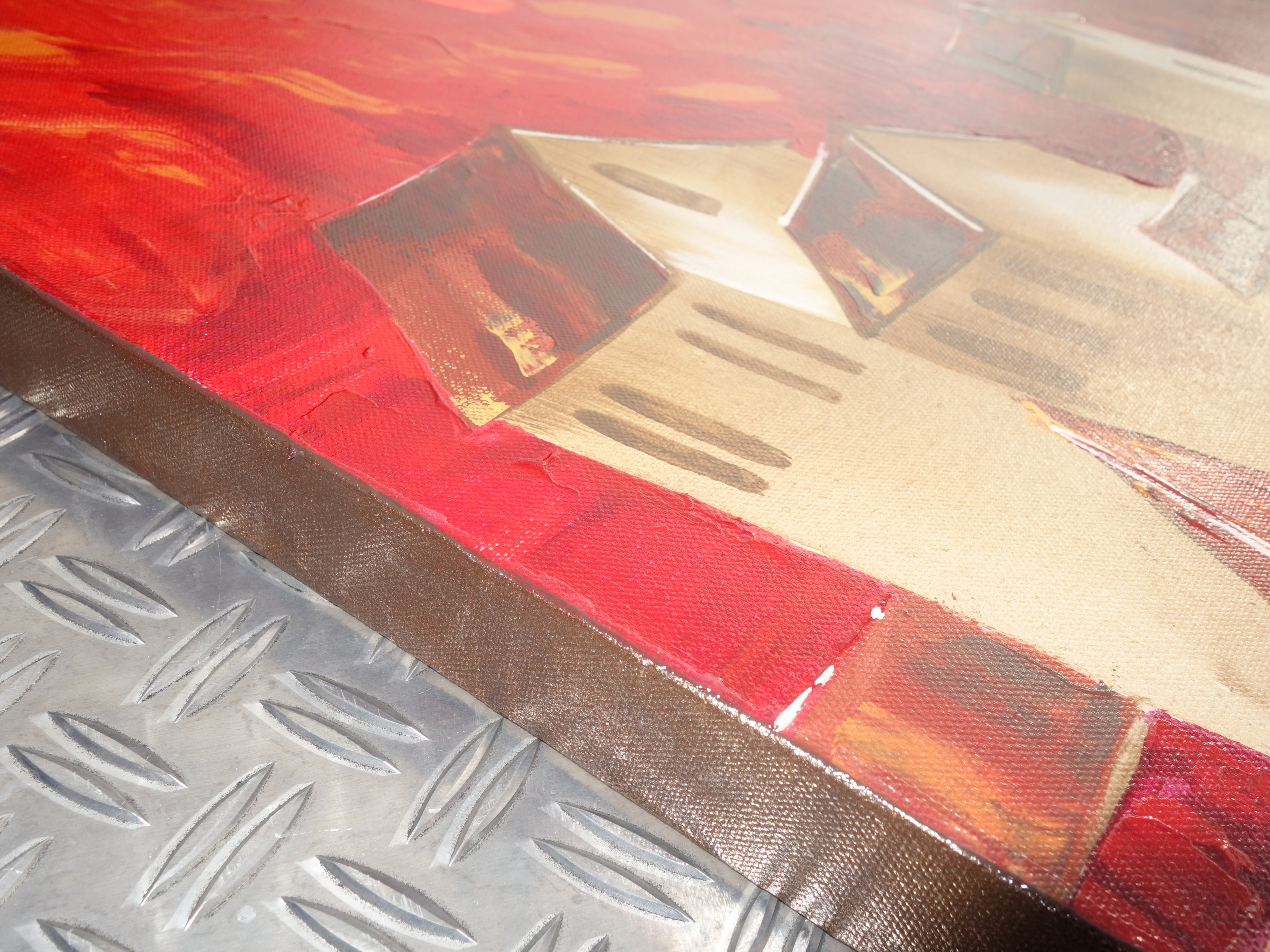 Old town Dolce Acqua S038 large orange original paintings by Ksavera