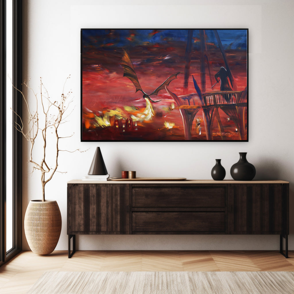 Dragon S053 is a large Original Acrylic Painting on unstretched canvas by artist Ksavera