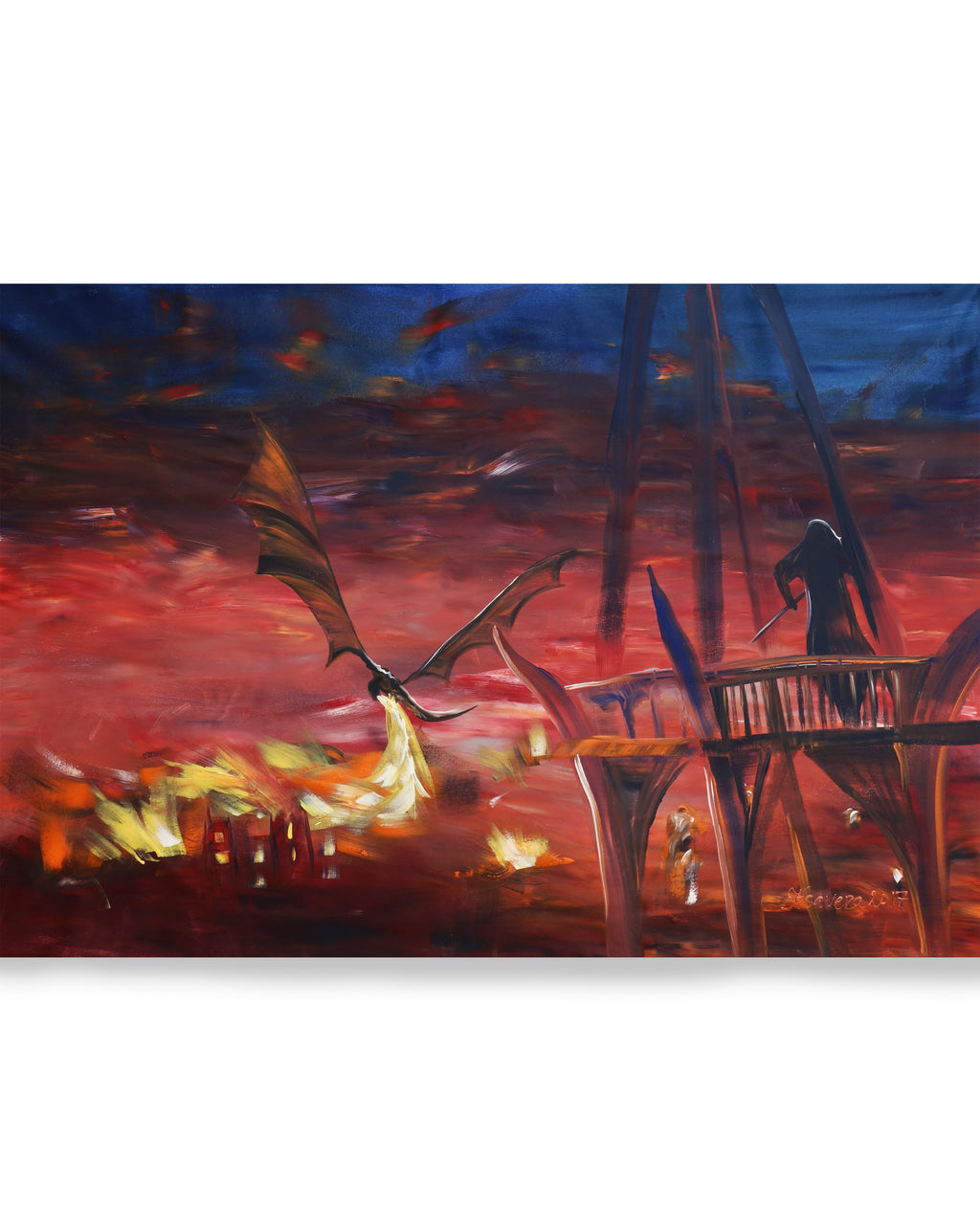 Dragon S053 is a large Original Acrylic Painting on unstretched canvas by artist Ksavera