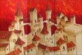 Old town Dolce Acqua S038 large orange original paintings by Ksavera